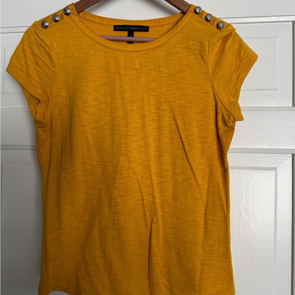 Banana Republic Yellow Button-Shoulder Top